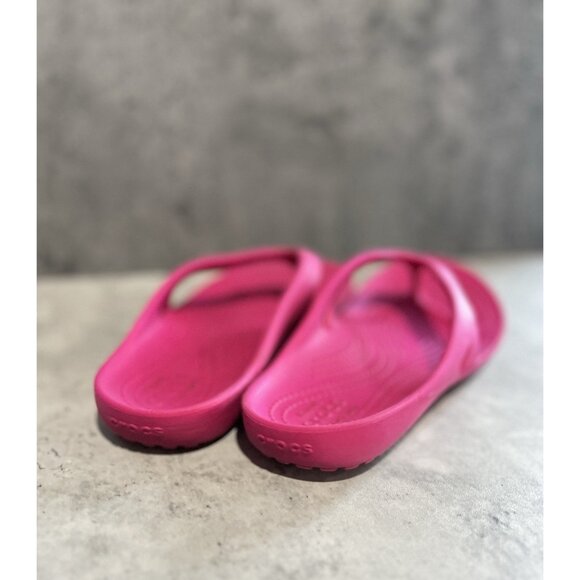 Crocs Kadee II Women Shoes Pink Sz 8 Toe Thong Comfort Slides Sandals - Picture 6 of 9